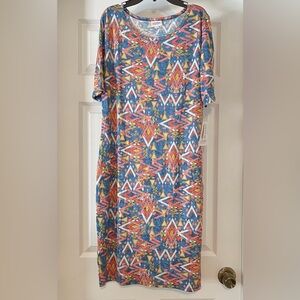 LuLaRoe Julia Dress NWT Size L Large Geometrical Print